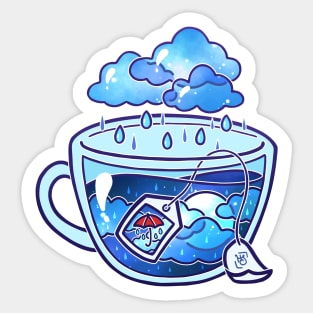 Rainy Day Teacup Sticker